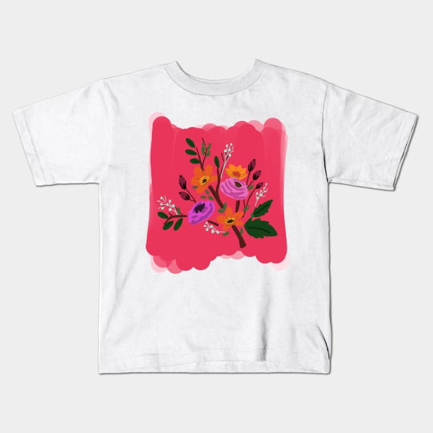 Florals Anyone Kids T-Shirt by Artbynikitachawda